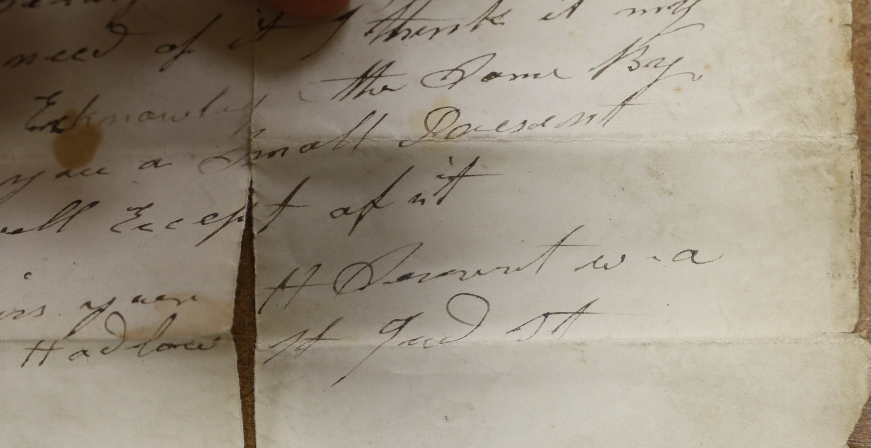 A mother of pearl inlaid rosewood cased cribbage set, with related letter, 1832